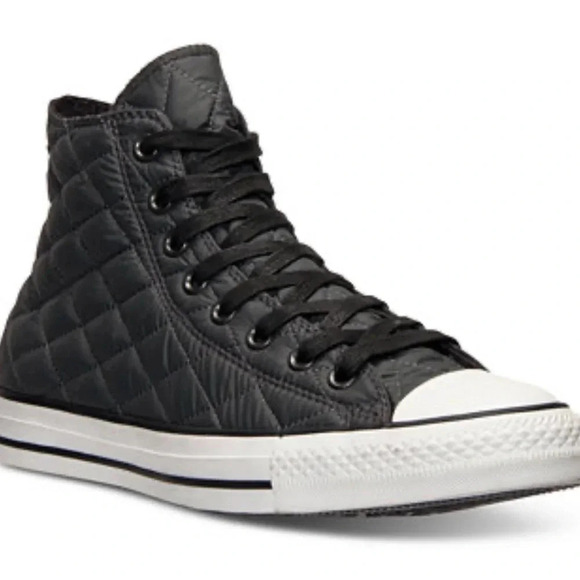 Converse All Star Chuck Taylor Black Quilted Lined Unisex Sneakers - Picture 1 of 10